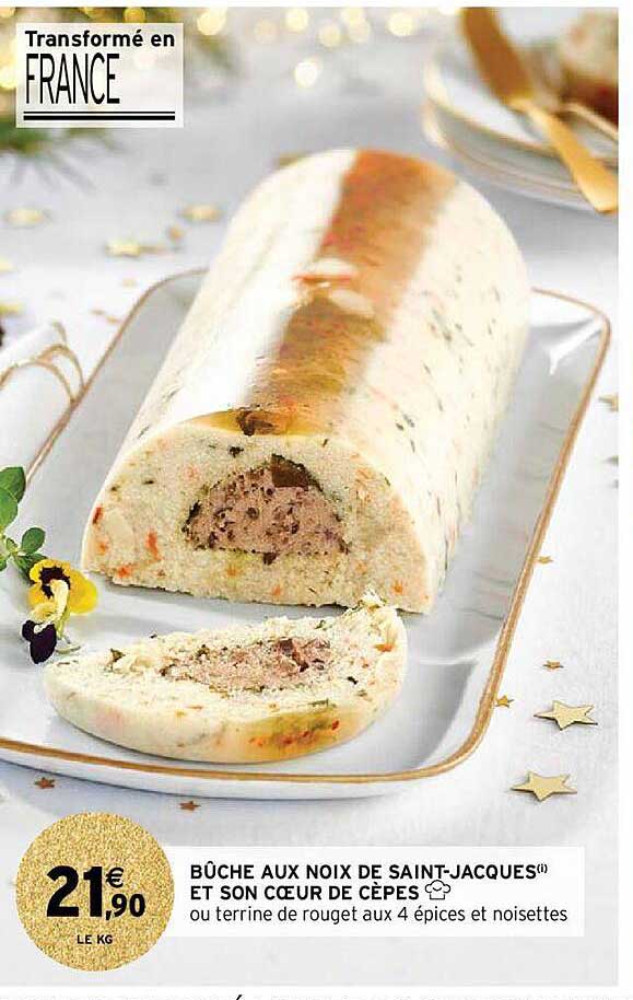 Bûche Aux Noix De Saint-jacques Et Son Cœur De Cèpes