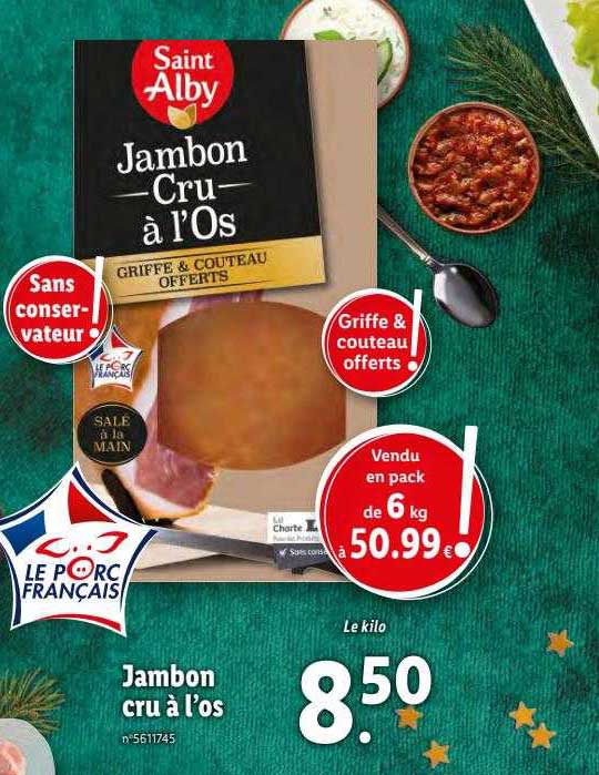 jambon cru à l'os saint alby