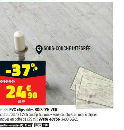 lames pvc clipsables bois d'hiver