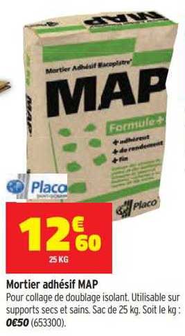 mortier adhésif map placo