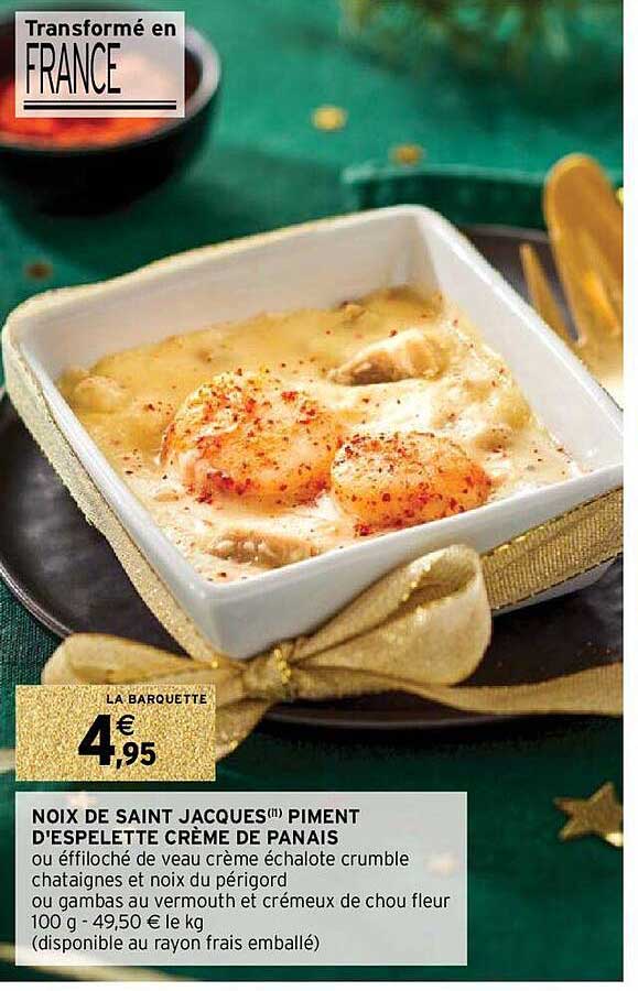 noix de saint jacques piment d'espelette crème de panais