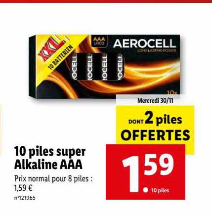 10 Piles Super Alkaline Aaa