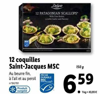 12 coquilles Saint-Jacques msc deluxe