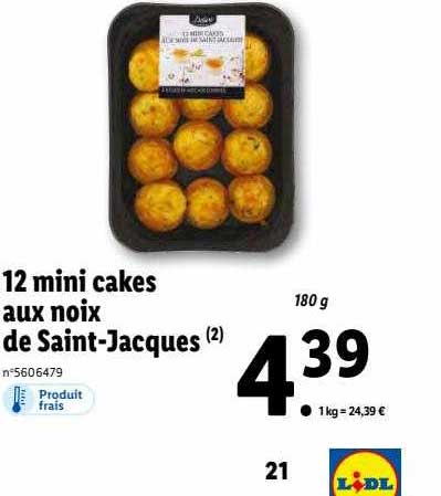 12 mini cakes aux noix de Saint-Jacques deluxe