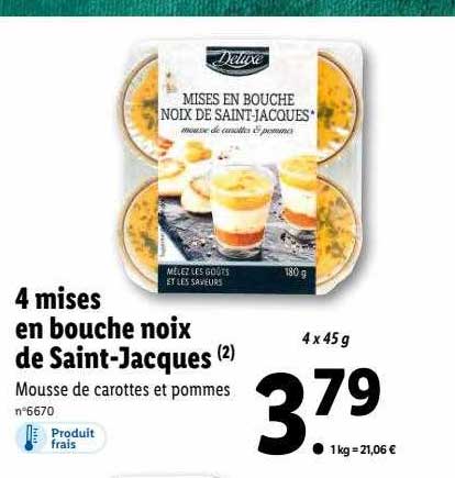 4 mises en bouche noix de saint-jacques deluxe