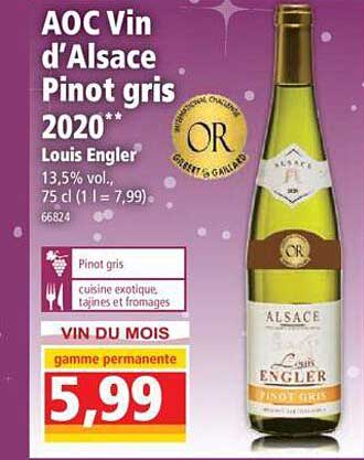 aoc vin d'alsace pinot gris 2020 louis engler