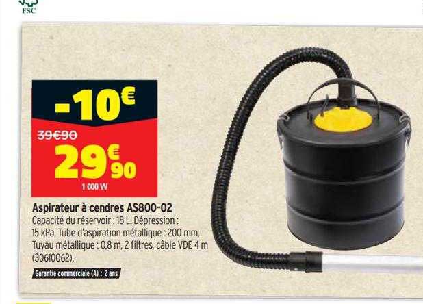 aspirateur à cendres as800-02