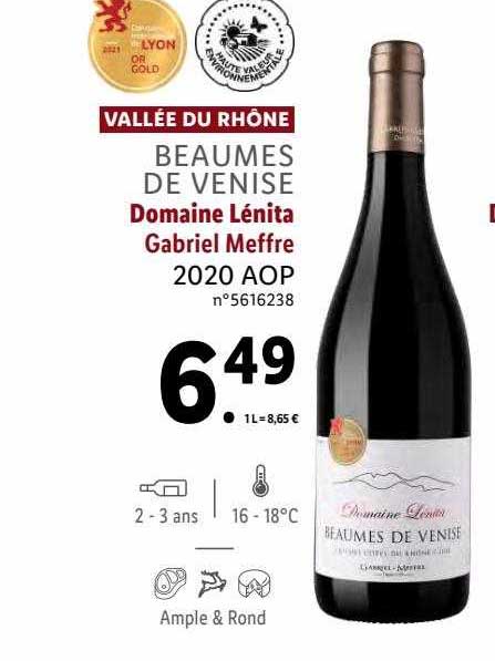 ballée du rhône beaumes de venise domaine lénita gabriel meffre 2020 aop