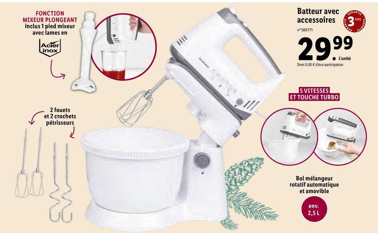 batteur avec accessoires silver crest