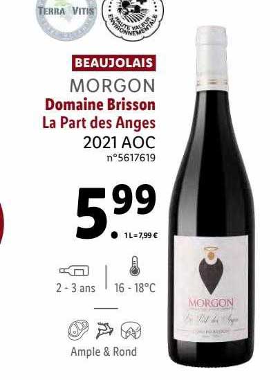 beaujolais morgon domain brisson la part des anges 2021 aoc