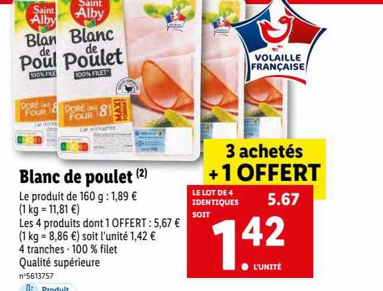 blanc de poulet saint alby