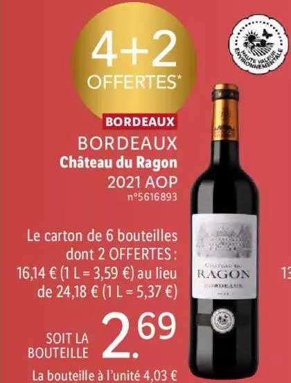 Bordeaux Château Du Ragon 2021 Aop