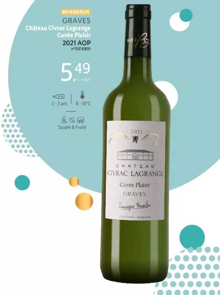 bordeaux graves château civrac lagrange cuvée plaisir 2021 aop
