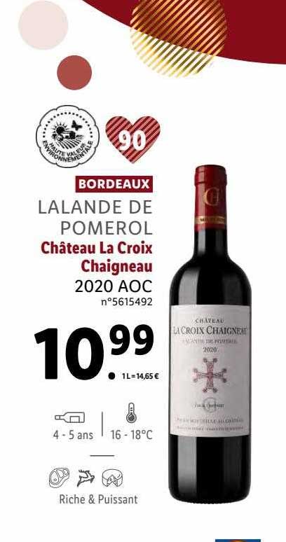 bordeaux lalande de pomerol château la croix chaigneau 2020 aoc