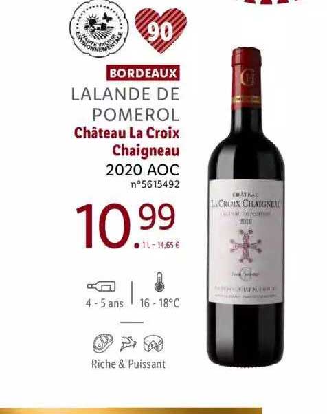 bordeaux lalande de pomerol château la croix chaigneau 2020 aoc