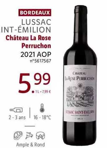 bordeaux lussac saint-émilion château la rose perruchon 2021 aop
