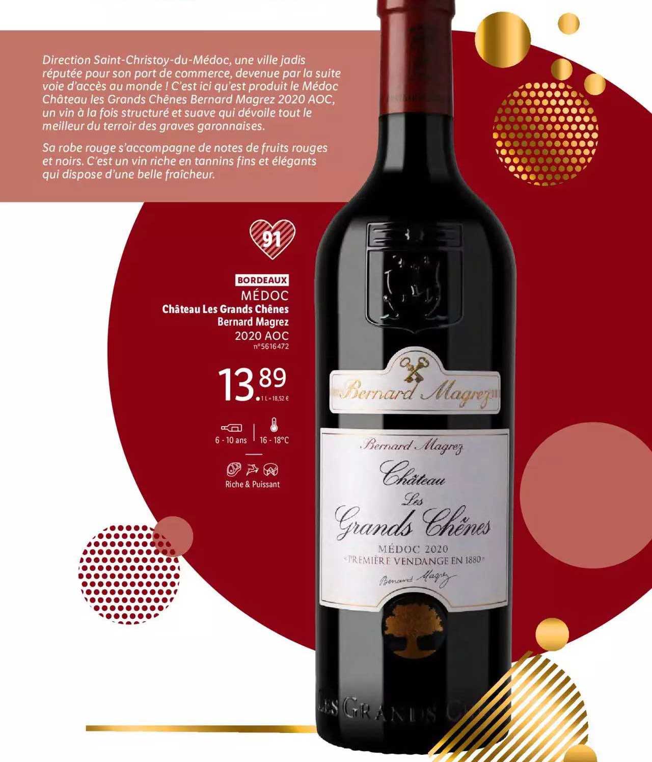 bordeaux médoc château les grands chênes bernard magrez 2020 aoc