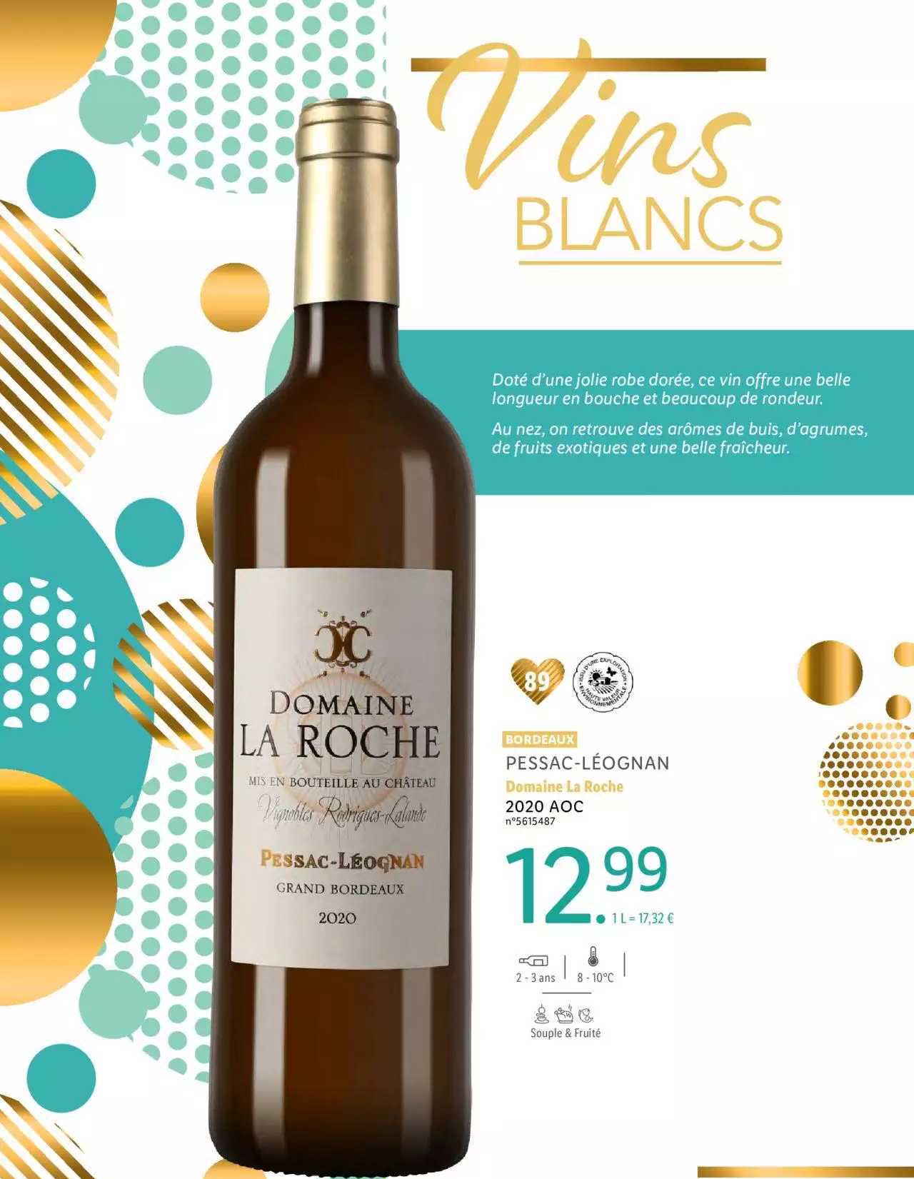 bordeaux pessac-léognan domaine la roche 2020 aoc