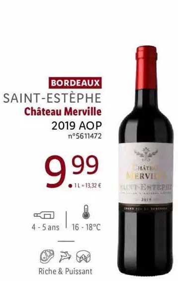 bordeaux saint-estèphe château merville 2019 aop