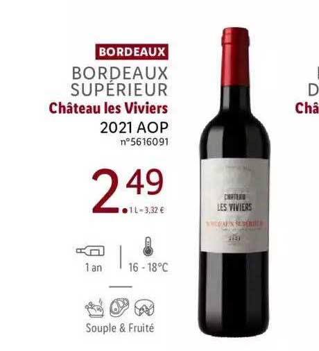 bordeaux supérieur château les viviers 2021 aop