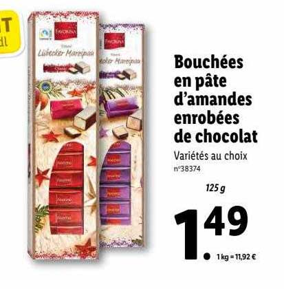 Bouchées En Pâte D'amandes Enrobées De Chocolat Favorina