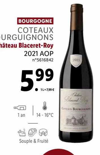 bourgogne côteaux bourguignons château blaceret-roy 2021 aop