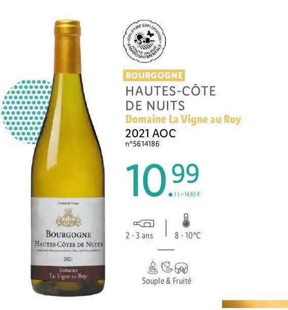 bourgogne hautes-côte de nuits domaien la vigne au roy 2021 aoc