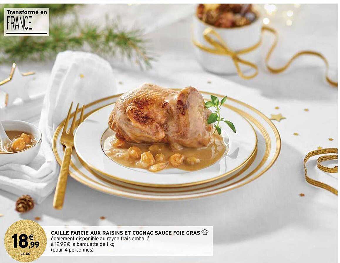 caille farcie aux raisins et cognac sauce foie gras