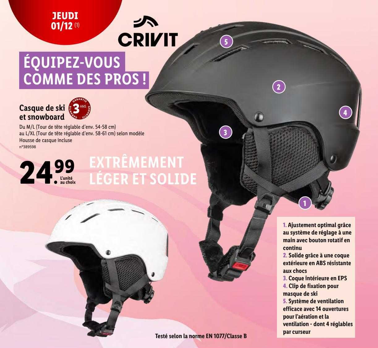 casque de ski et snowboard crivit