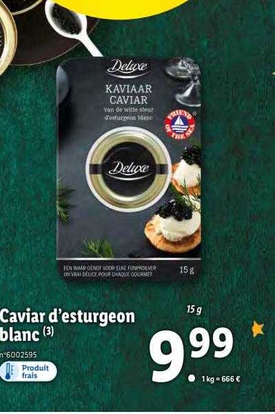 caviar d'esturgeon blanc deluxe
