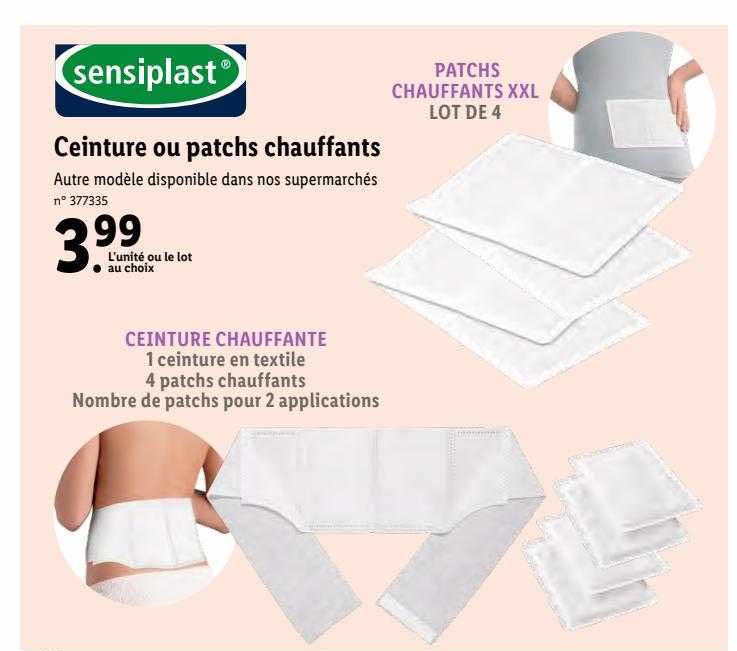 ceinture ou patchs chauffants sensiplast