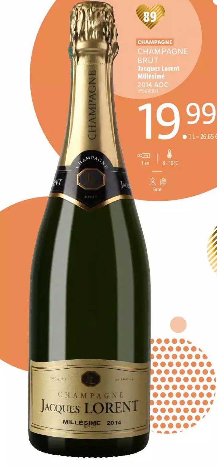 champagne brut jacques lorent  millésimé 2014 doc