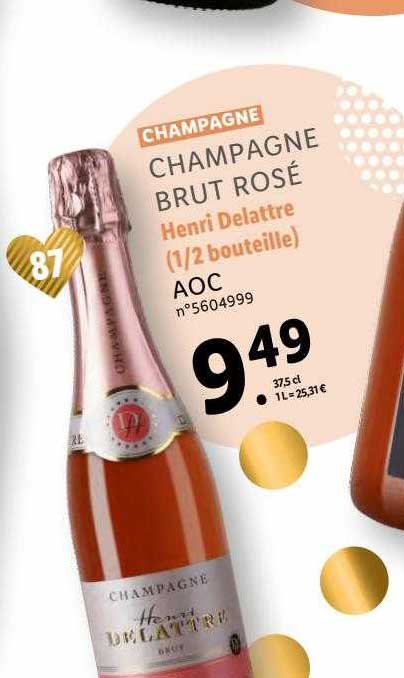 champagne brut rosé henri delattre (1-2 bouteille) aoc