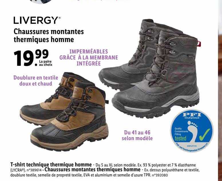 Chaussures Montantes Thermiques Homme Livergy