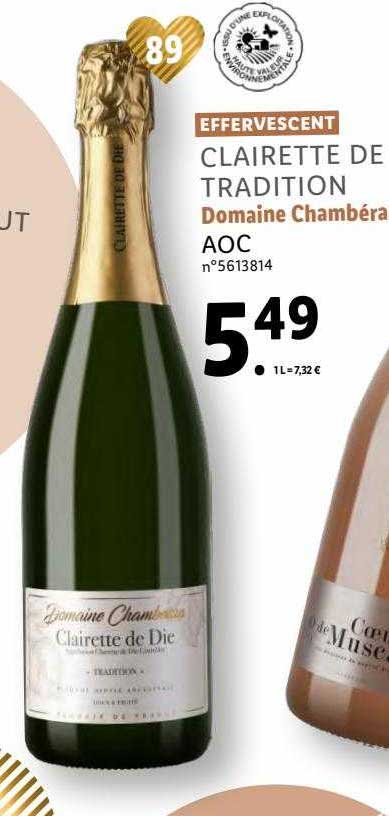 effervescent clairette de tradition domaine chambéra aoc