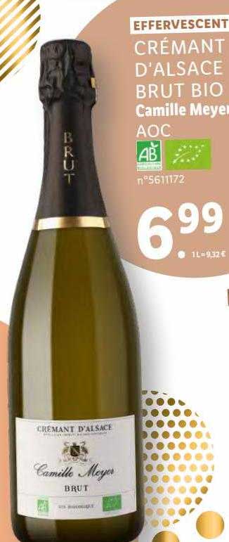 effervescent crémant d'alsace brut bio camille meyer aoc