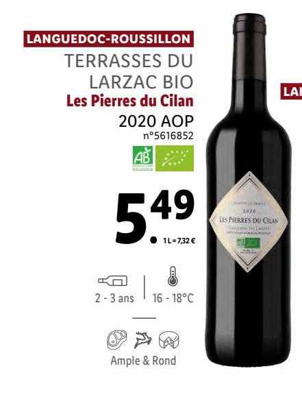 languedoc-roussillon terrasses du larzac bio les pierres du cilan 2020 aop