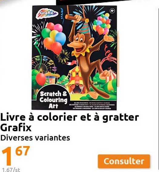 livre à colorier et à gratter grafix