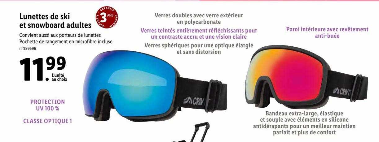 Lunettes De Ski Et Snowboard Adultes Crivit