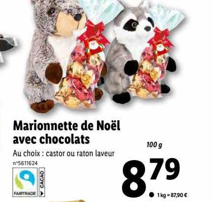 marionnette de noël avec chocolats