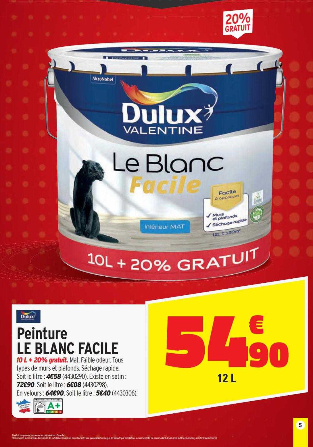 Peinture Le Blanc Facile Dulux Valentine