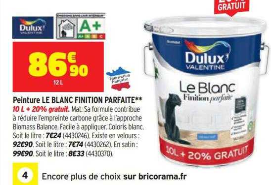 peinture le blanc finition parfaite dulux valentine