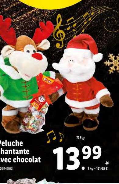 peluche chantante avec chocolat