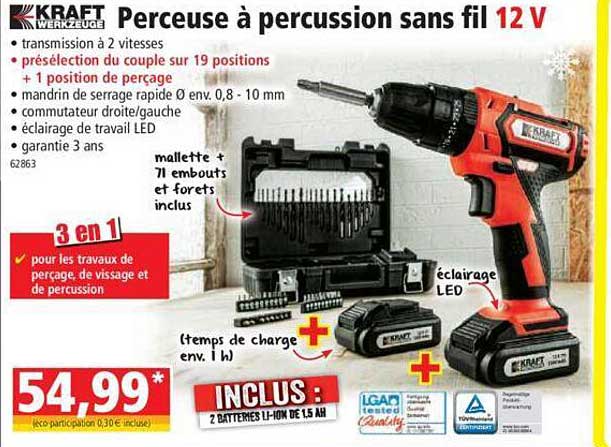 perceuse à percussion sans fil 12 v kraft werkzeuge