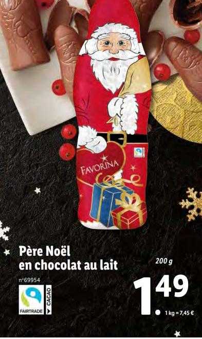 père noël en chocolat au lait favorina