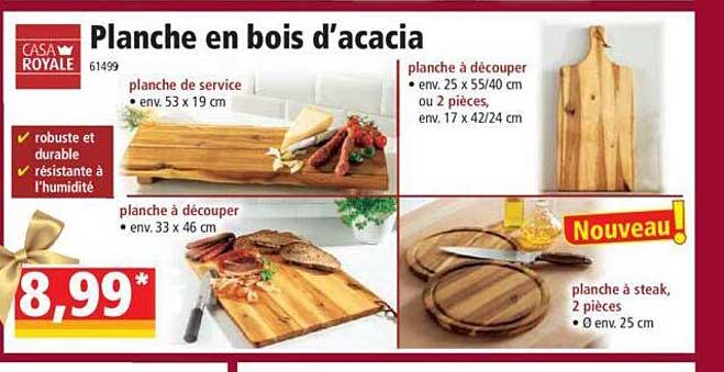 planche en bois d'acacia casa royale