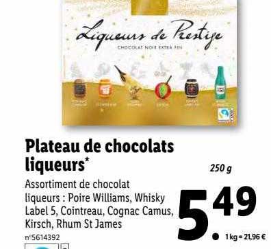 plateau de chocolats liqueurs favorina