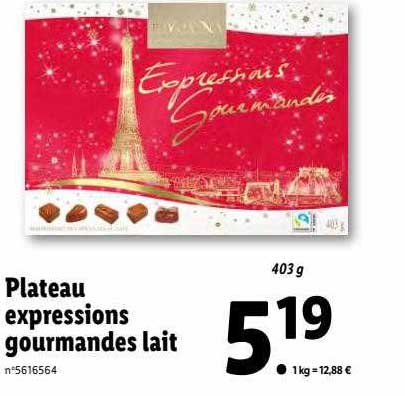 plateau expressions gourmandes lait favorina