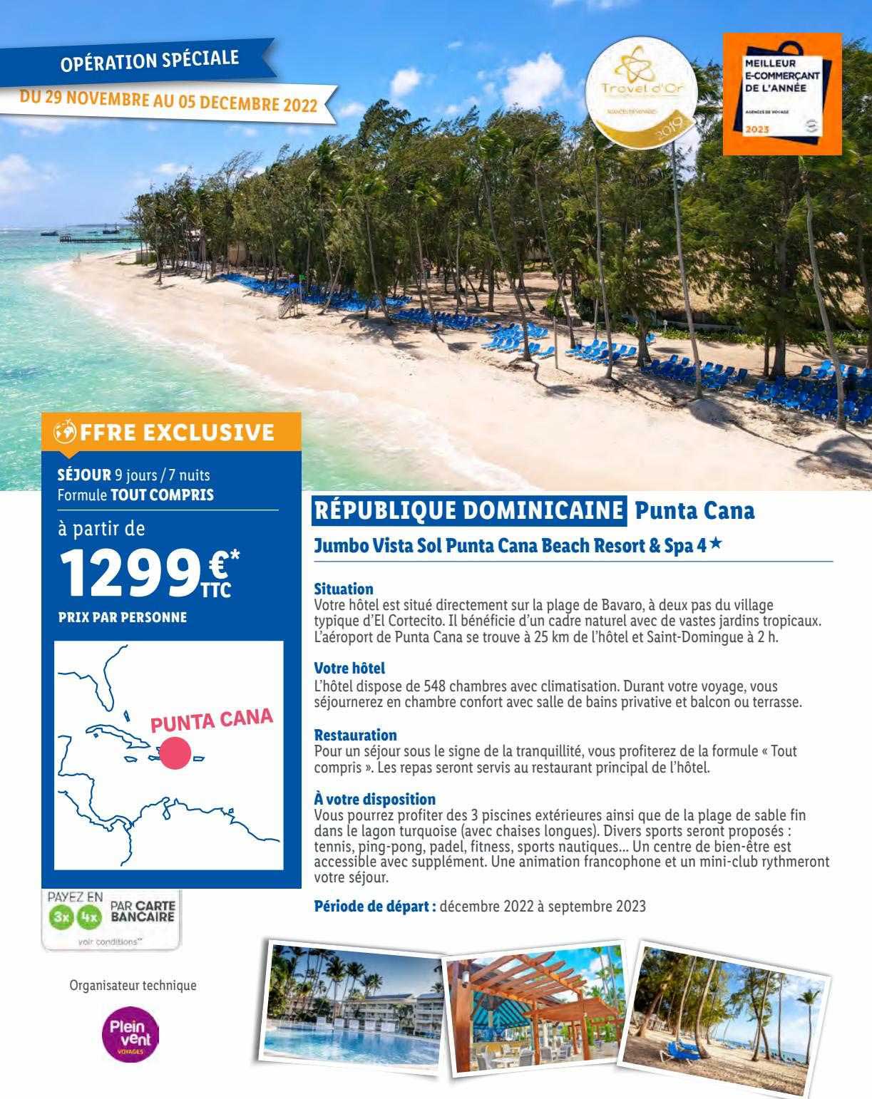 république dominicaine punta cana : jumbo vista sol punta cana beach resort & spa 4*