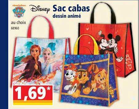 sac cabas dessin animé paw patrol, disney